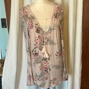 Lucky Brand size medium long sleeve pink floral top